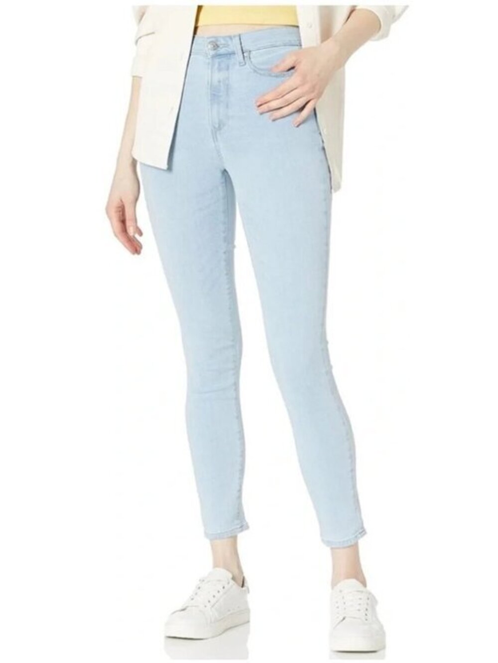 Paige Margot Crop Jeans Light Wash Skinny Ankle Stretch Denim Size 34 High Rise